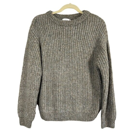 Zara Sweater Kid 13 Green Crew Cable Knit Pullover Festive Fuzzy Neutral School - Picture 1 of 10